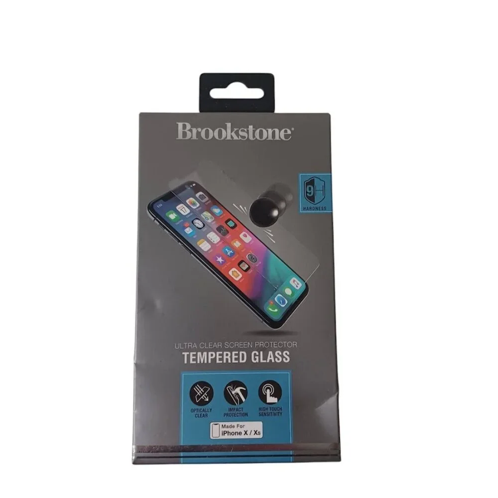 Brookstone Screen Protector NEW For iPhone X & XS -Tempered Glass -Ultra Clear